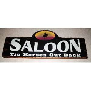  Cowboy Saloon Rustic Western Wood Sign: Home & Kitchen