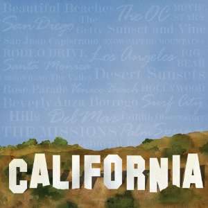  California California Sign 12 x 12 Paper Arts, Crafts 