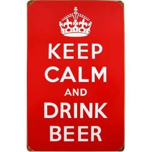  Keep Calm and Drink Beer Retro Tin Bar Sign: Home 