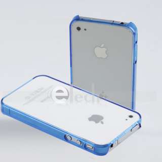Blue Hard Bumper Frame Plastic Case for iPhone 4 4G 4GS  