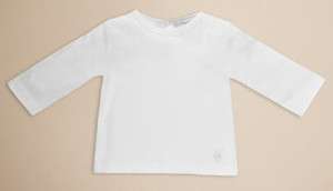 Burberry Infant Toddler Girls White Cotton L/S T Shirt NEW WITH TAGS 9 