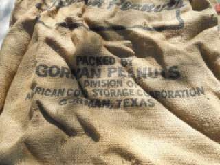 VINTAGE BURLAP FEED SACK:PEANUT SACK