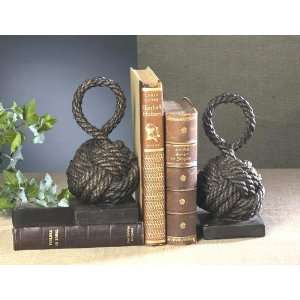 Bronze Iron Rope Knot Bookends, 2 Sets 