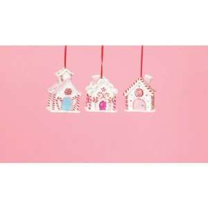  Pack of 6 Candy Crush Peppermint House Christmas Ornaments 