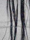10 Strands JET BLACK SLIGHT SPARKLE Hair Flair Tinsel Extension 36 in 