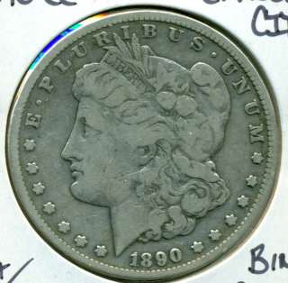 1890 CC CARSON CITY Morgan Silver Dollar   FINE+/VF  