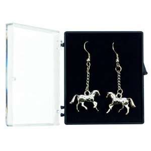  Cantering Horse Earrings in Silver