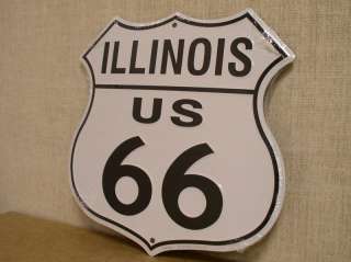 Route 66 ILLINOIS Embossed Aluminum Shield  