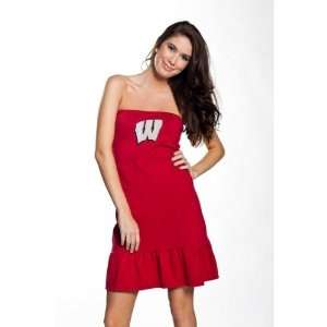  Ladies Strapless Dress with Ruffle: S: Sports & Outdoors