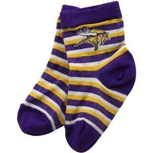   Vikings Infant Purple Gold Rugby Stripe Socks