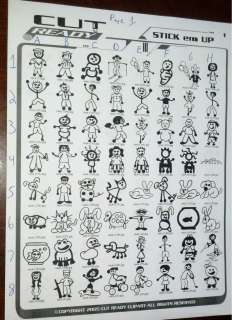 Stick Figure Family People Paw prints decal sticker $1.20 EACH figure 