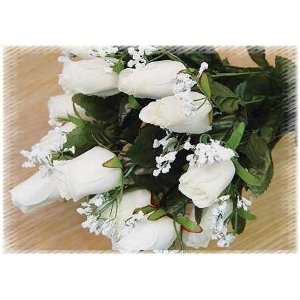   of 3 White Colored Silk Closed Rose Bud Bushes: Arts, Crafts & Sewing