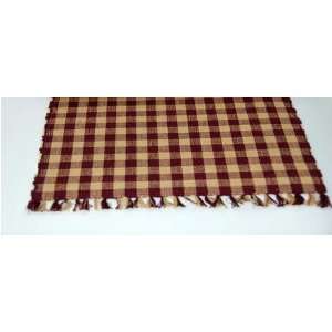  Maroon Tan Check Table Runner 13 X 54: Kitchen & Dining