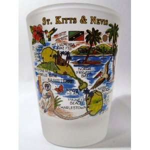  St.Kitts and Nevis Map Shot Glass: Kitchen & Dining