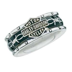   : Sterling Silver Harley Davidson Ladies Rumble & Roll Ring: Jewelry