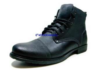 Mens Black Military Combat Style Calf High Lace Up Boots Polar Fox by 