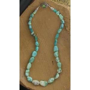  CARICO LAKE TURQUOISE POTATO BEADS NECKLACE STERLING #3 