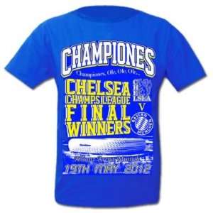  Chelsea 2012 Champions League Winners T Shirt: Sports 