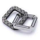 Stainless Steel 2 Tones Black Ring Mens Pendant Necklac