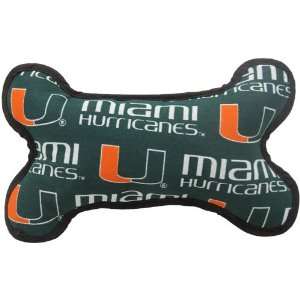 Miami Hurricanes Fabric Bone Dog Toy:  Sports & Outdoors