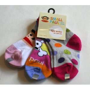  Small Paul Infant Socks 3 Pair   3 Designs 2T 4T Dots 