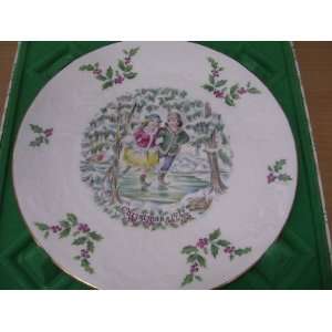  Royal Doulton Christmas Plate 1977 Skaters   1st in Series 