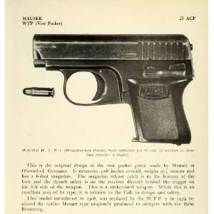   Pistole Vest Pocket Pistol   Original Halftone Print