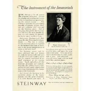 1925 Ad Pianist Percy Grainger Steinway Musical Instruments 