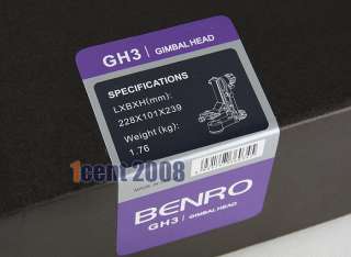 Benro GH 3 Gimbal Head & PL 100 Plate Kit *GH 2 Upgrade  