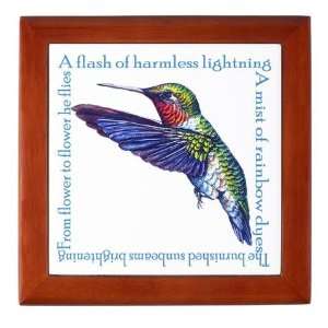  Hummingbird Poem Birds Keepsake Box by  Baby