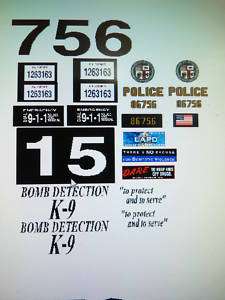 LAPD Car Decals 124 Charger Custom  
