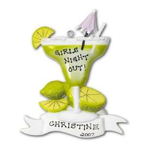  Personalized Margarita Drink, Party, Luau Holiday Ornament 