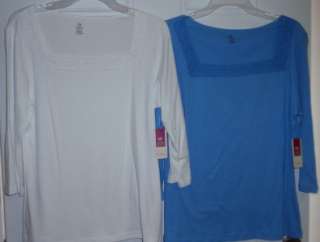   Lace Trim Tops Shirts > Sizes S M L 1X 2X > Bobbie Brooks  