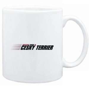 Mug White  FASTER THAN A Cesky Terrier  Dogs:  Sports 