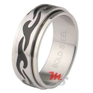    Tribal Flames Stainless Steel Spinning Ring 13 SPINNER: Jewelry
