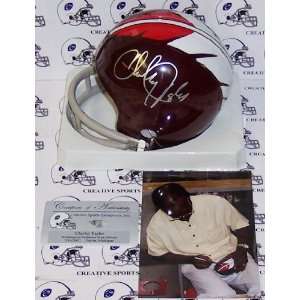  Autographed Charley Taylor Mini Helmet   2 Bar Sports 