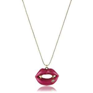   Betsey Johnson Betsey The Vampire Slayer Pink Lips Necklace Jewelry