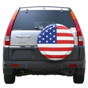 27 American Flag Spare Tire Cover   Molded Plastic Face   Boomerang 