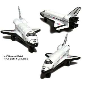  Set of 6 US Space Shuttle, 5 die cast metal with pull 