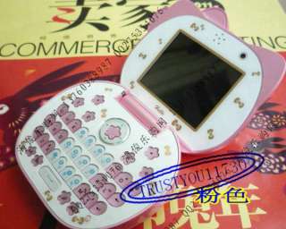 PINK CUTE HELLO KITTY FLIP CELL PHONE MOBILE 2 SIM CAMERA  GSM 