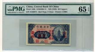 Central Bank of China ND(1928) 10c/20 Copper Gem UNC H240  