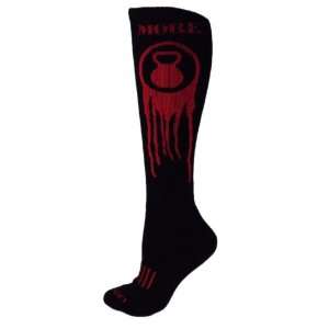 Custom Sock Source Black with Red More Kettlebell Knee High CrossFit 