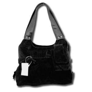  Donna Sharp Quilts Quilted Black Velvet Roomy Handbag 