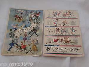   1944 French Christmas Cards World War 2 US Soldier Cards  