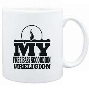  Mug White  my Free Bass Accordion is my religion 