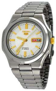 NEW Seiko 5 SNKK43 Mens Silver Tone Automatic Watch  