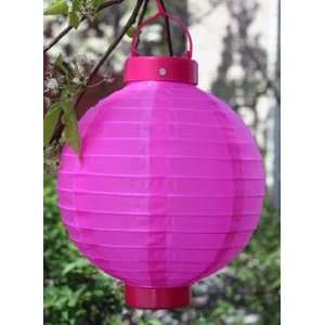  8 Inch Outdoor Solar Powered Lantern   Pink: Sports 