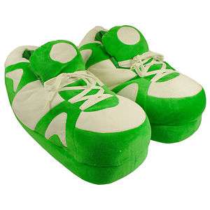 Neon Green and White Sneaker Slippers Mens  Womens Happy Feet Boot 