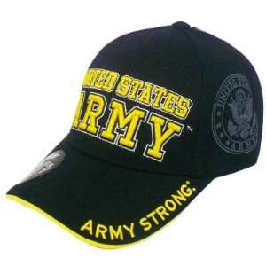  US ARMY STRONG LICENSED SEAL MILITARY BLACK HAT CAP 