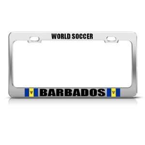  Barbados Flag Sport Soccer license plate frame Stainless 